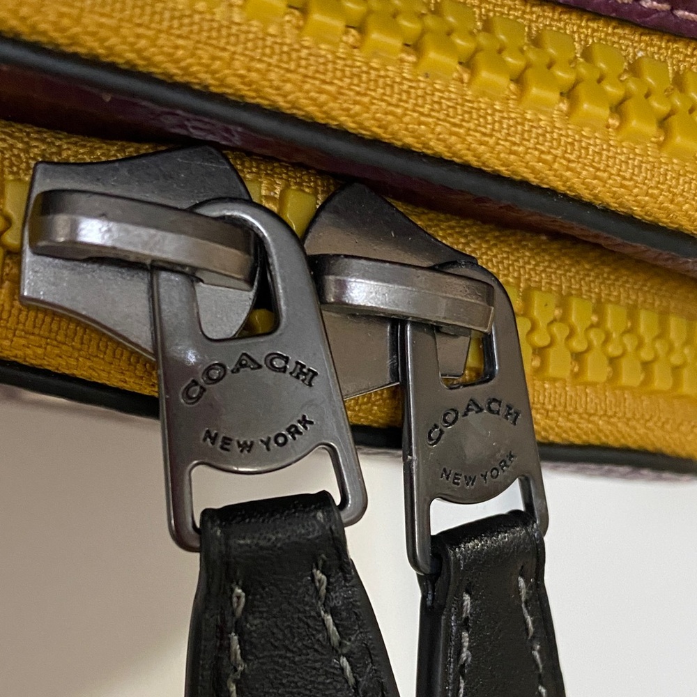 Rare. Authentic. Coach Men's Track Belt Bag in Purple and Yellow/Gold - Picture 12 of 14